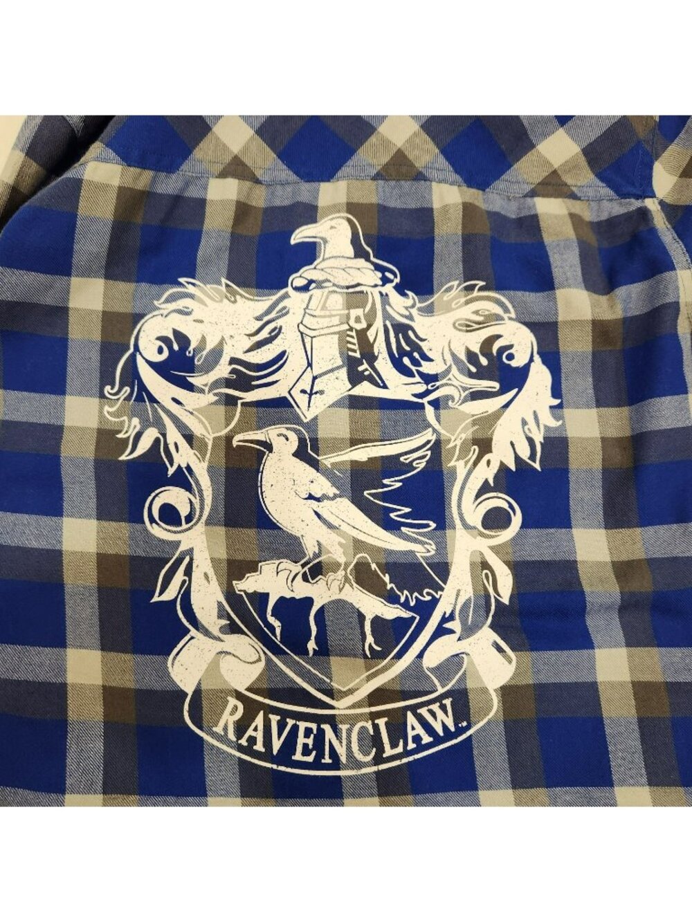 Harry Potter Torrid Button Up Shirt Womens Size 0 Blue Plaid Ravenclaw